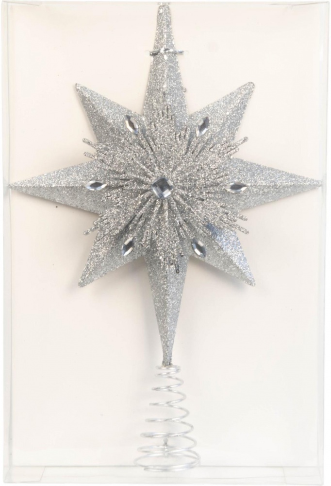 Верхушка для елки Вифлеемская звезда 30 см матовая в ассортименте