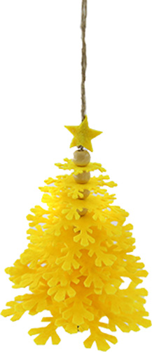 Підвіска Сніжинка 16 см жовтий 1220271