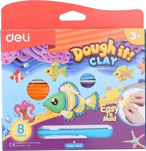 Пластилин восковой 8 цветов 160 г ED75120 Deli