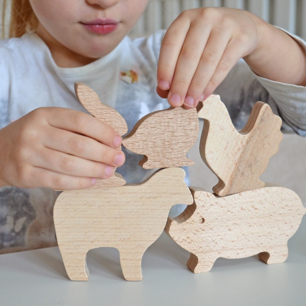 Набор деревянных фигур Igroteco Животные на ферме 900521