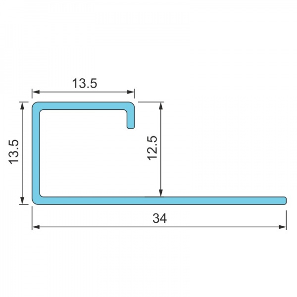 Профиль Braz Line алюминий BLB-5417-75-9017-K.27 2,7 м черный 