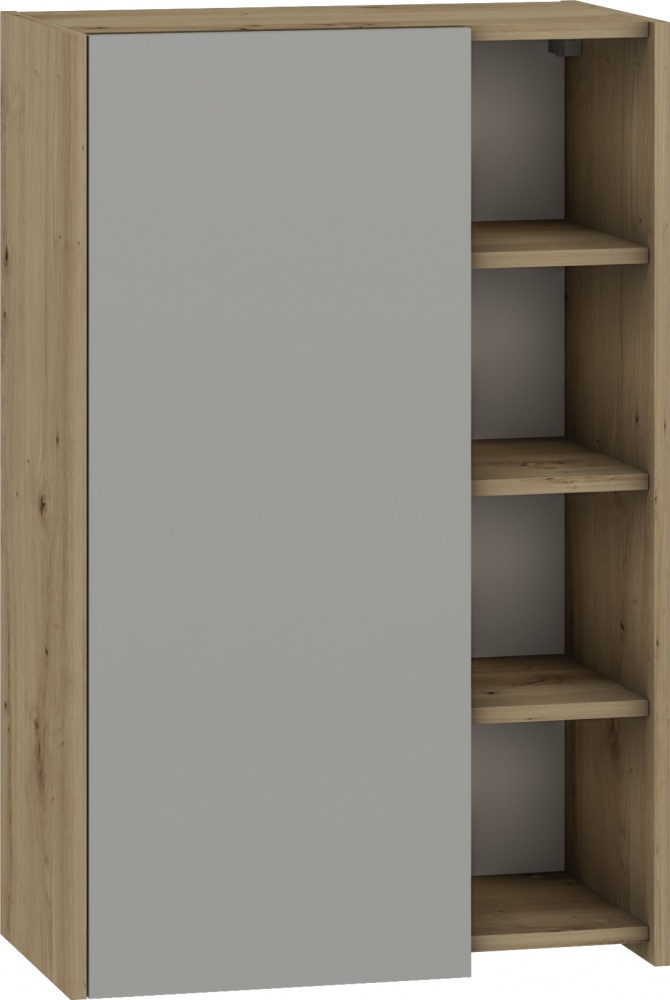 Шкаф верхний МС Злата 60х92х32 шиншилла серая/дуб артизан Грейд