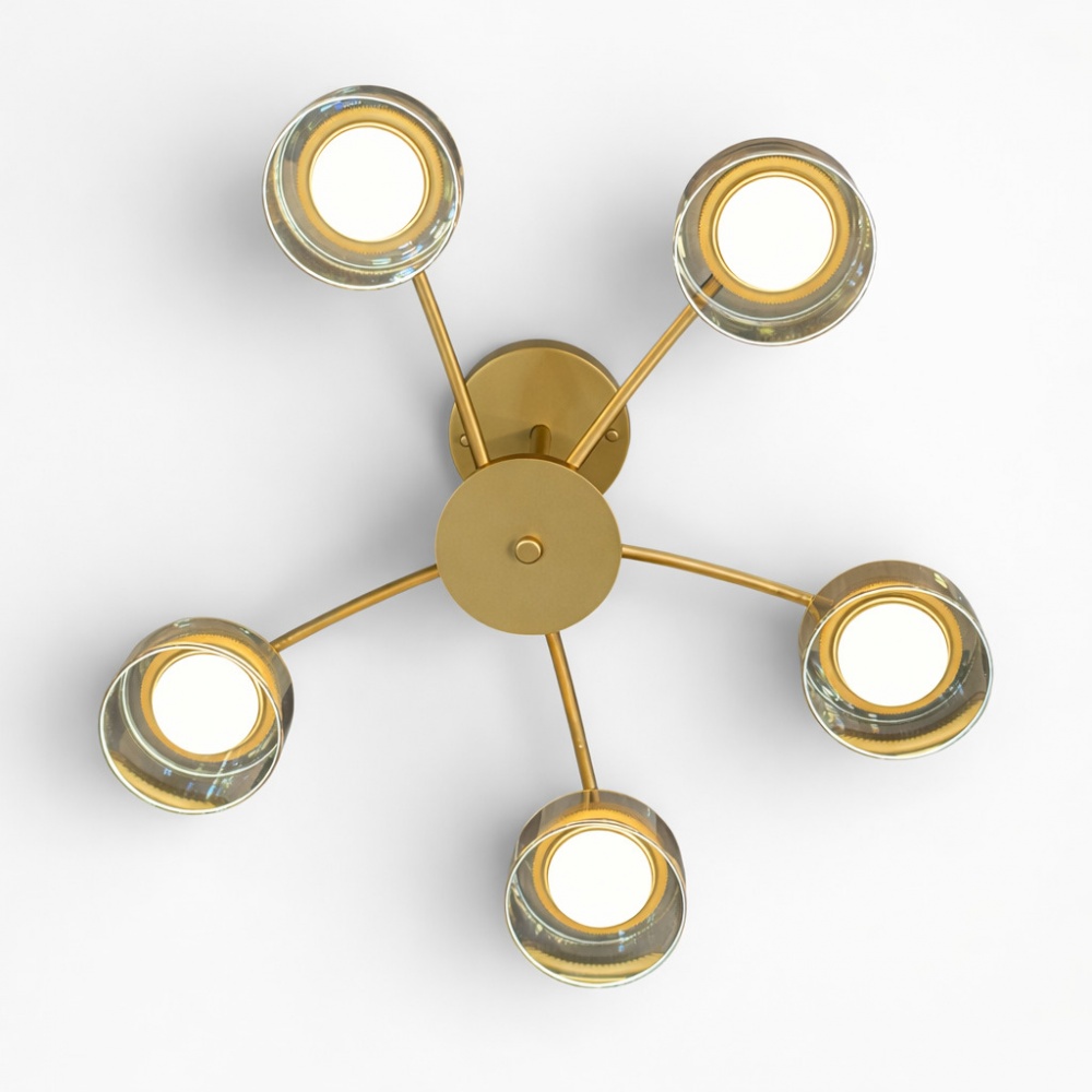 Люстра потолочная LIGHT SET DUSHA MS241 5x12 Вт GX53 золото/янтарь