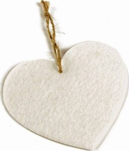 Декорация новогодняя Сердце войлок белый 10х10см 