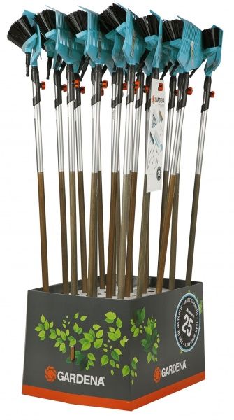 Набор садового инструмента Gardena грабли пластиковые + щетка + ручка деревянная 130 см 3081-20