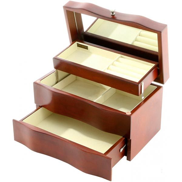 Скриня для прикрас Темно-горіхова 22x15 см