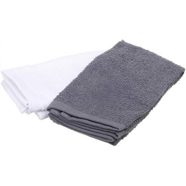Набор полотенец в корзинке Home 6 шт 30x30 см серый с белым