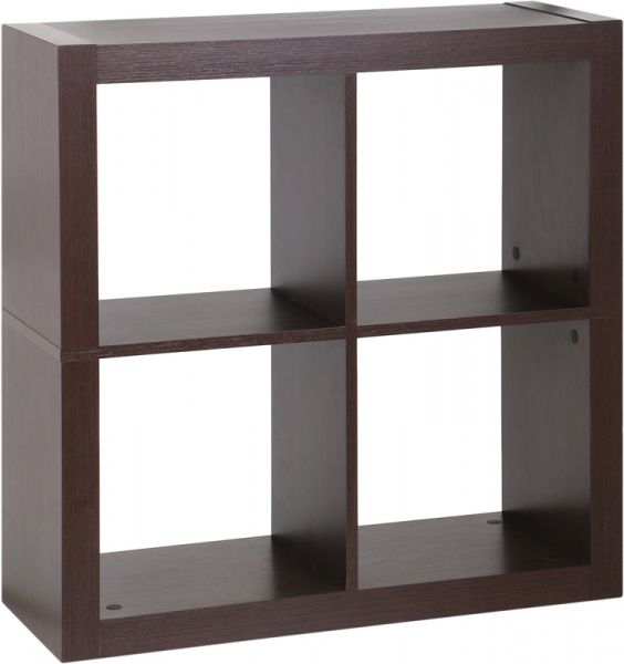 Полка книжная Inteo Кубус МИКС 2Х2 (3D HDF) 792x792x290 мм венге 