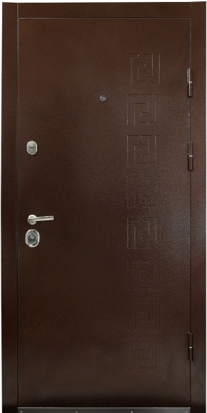 Дверь входная Министерство дверей КУ-Орнамент дуб темный 2050х860 мм правая