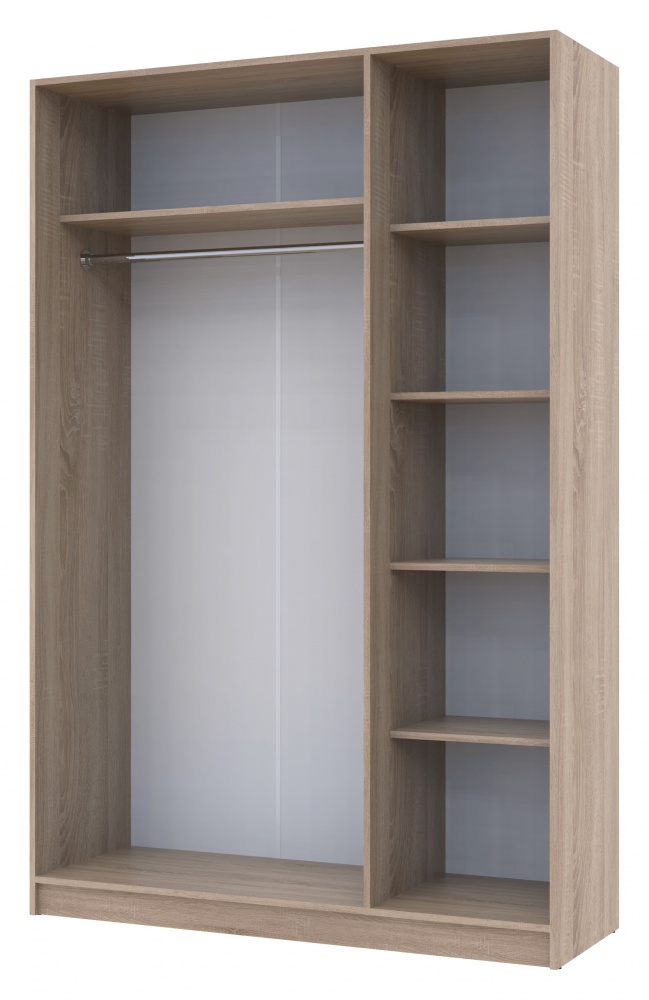 Шафа для одягу Doros Промо 3 ДСП 2040х1350х480 мм дуб сонома / дуб сонома