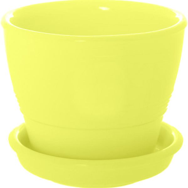 Горшок керамический Ориана-Запорожкерамика Ведро №5 желтый круглый 0,23л желтый 
