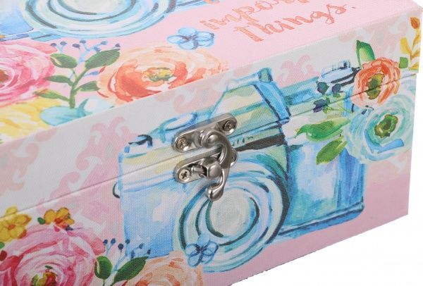 Шкатулка для украшений Розовая фотокамера 20x21x10 см