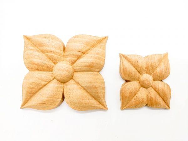 Декоративная панель деревянная розетка 4 шт, RZ.08.40 40х40x6 мм 