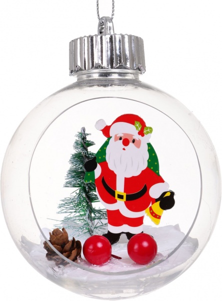 Декоративна підвіска Куля 8 см прозорий HFB2112