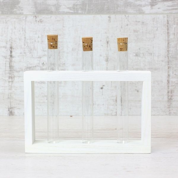 Підставка декоративна Склоприлад із пробірками біла 300543