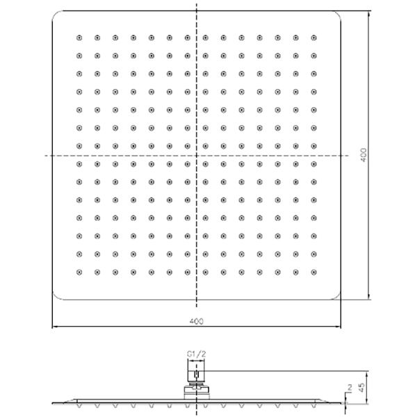 Верхній душ Imprese SQ400SS2