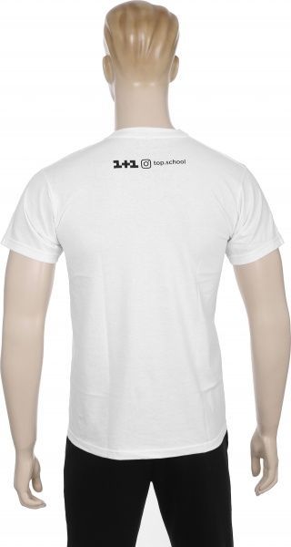 Футболка #ШКОЛА на 14-15 років р.164 білий із чорним 