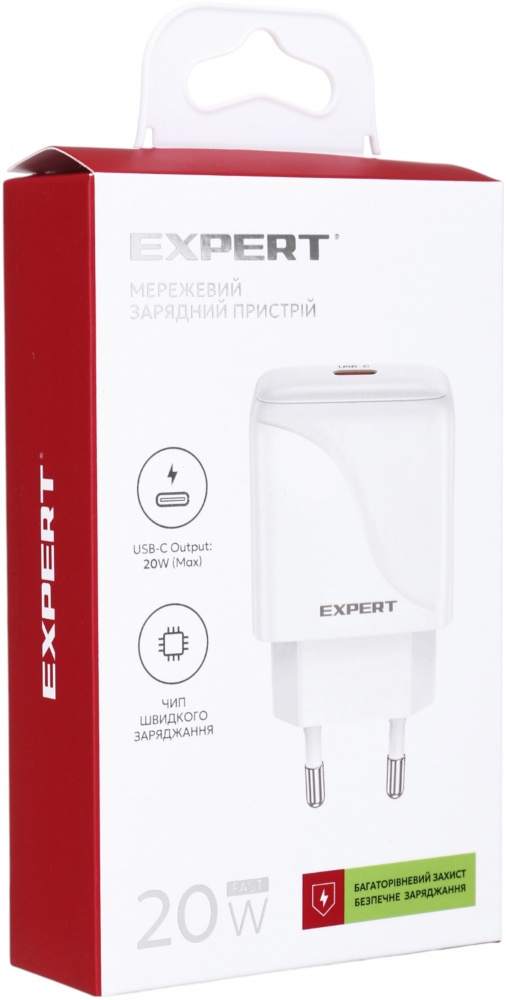 Сетевое зарядное устройство Expert L141 20WPD USB-C White