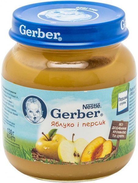 Пюре Gerber Яблуко персик 130 г 7613033514890  