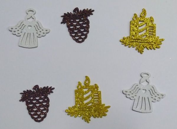 Набор декоративных изделий Новогодний 6 шт. 125146 Діамантові ручки