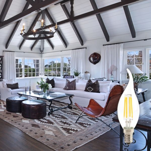 Лампа світлодіодна LightMaster FIL Deco CF37 6,5 Вт E14 4000 К 220 В прозора LB-659 