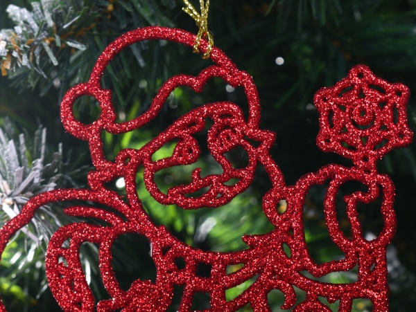 Підвіска Дід Мороз 12х12 см червоний