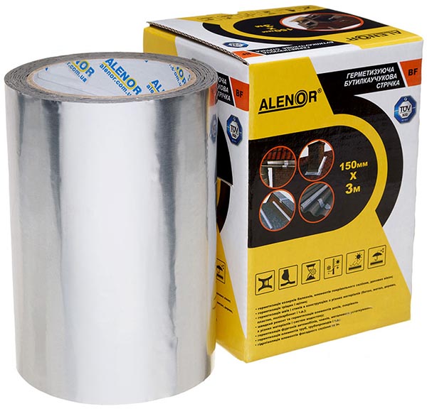 Лента герметизирующая Alenor BF бутиловая 150 мм x 3 м алюминиевая
