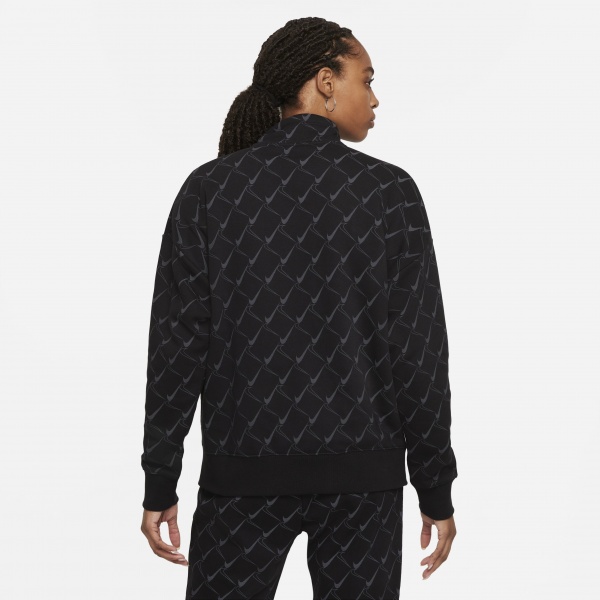 Світшот Nike W NSW TREND QZ FLC AOP SWOOSH DQ4508-010 р. M чорний