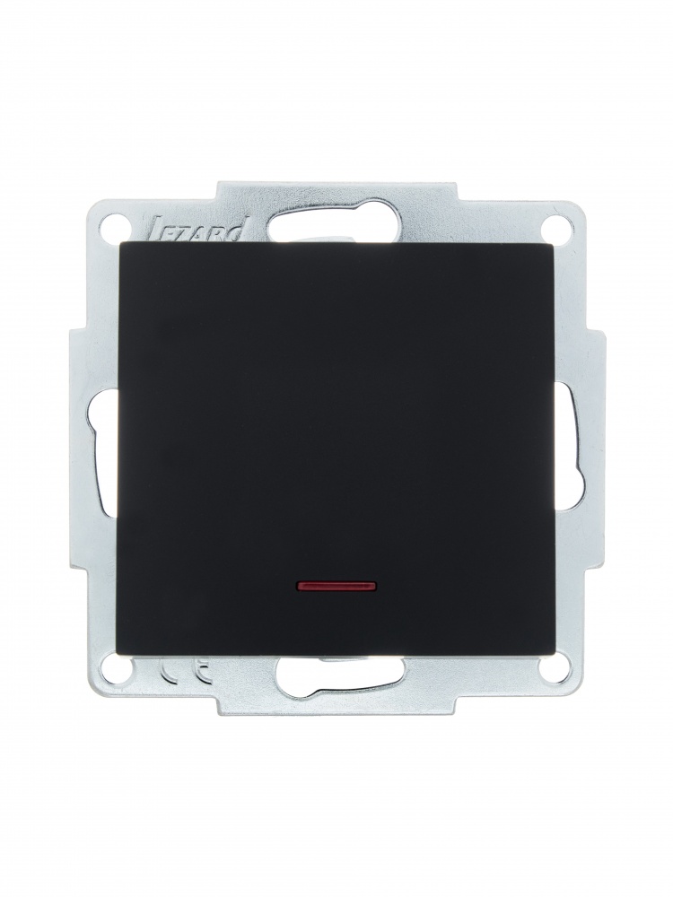 Вимикач одноклавішний Lezard Vesna з підсвіткою антрацит 742-4288-111