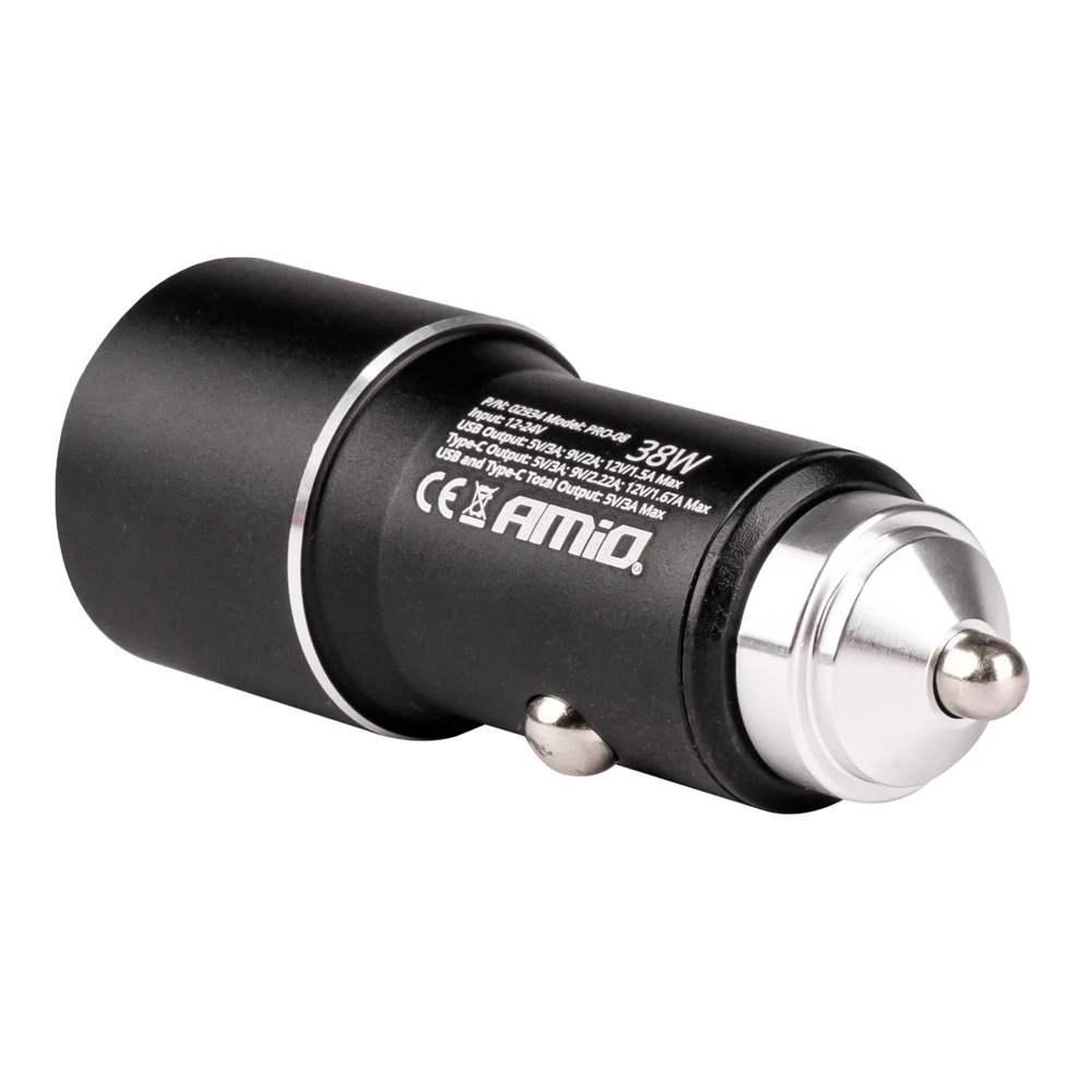 Автомобильное зарядное устройство AMiO PCH PRO-08 USB-C + USB 38 W (02934/029343)
