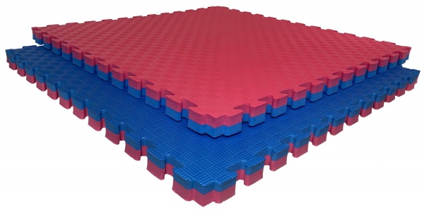 Татамі Lanor 100x100x2 см EVA синьо-червоний