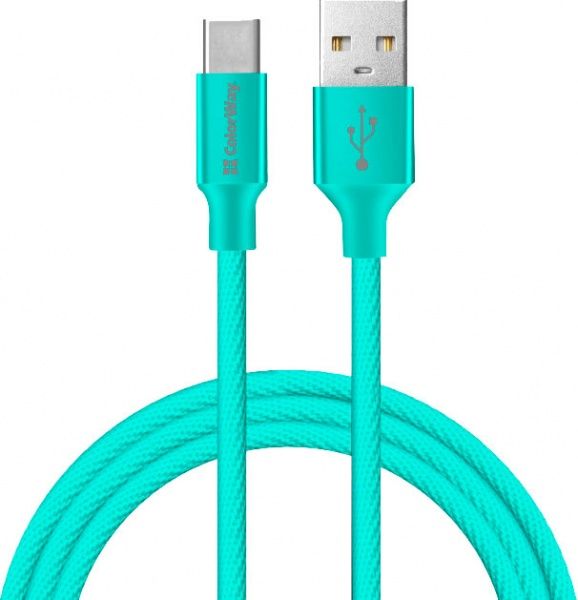 Кабель ColorWay USB - Type-C 2.4А 2 м м'ятний 