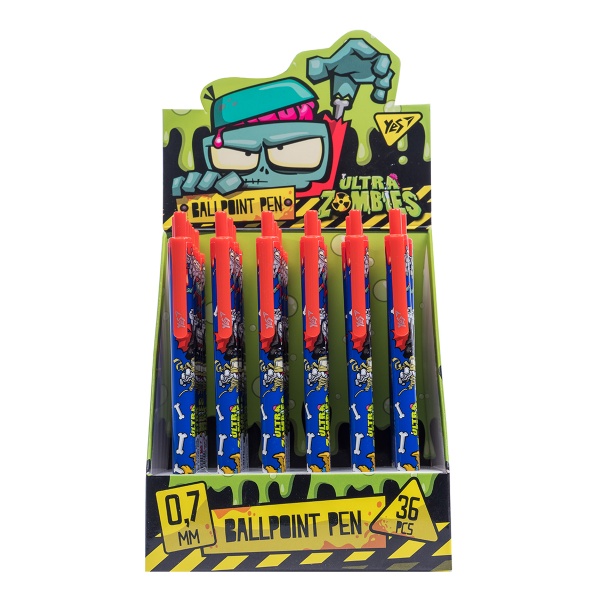 Ручка кулькова YES Zombie 0,7 мм автоматична 411974 