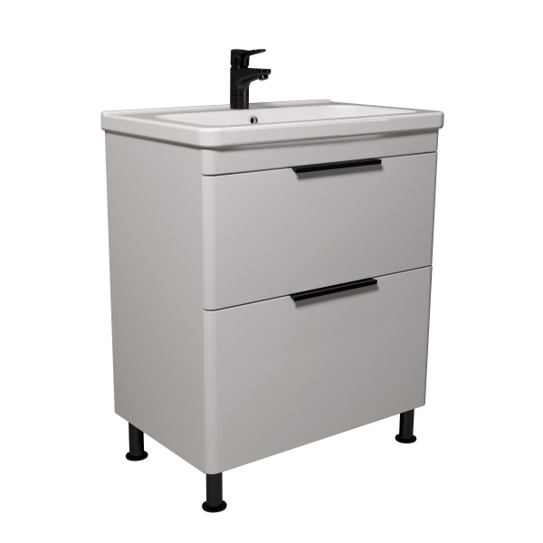 Тумба на ножках Мойдодыр Freya 70 с умывальником Creavit Ipek 70