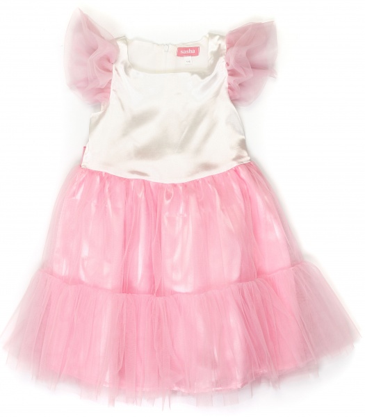 Платье Sasha р.134 молочный/розовый 3986/20 