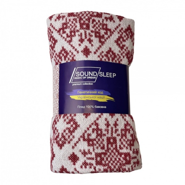 Плед Код Незламної Нації 140x200 см червоний із білим SoundSleep 