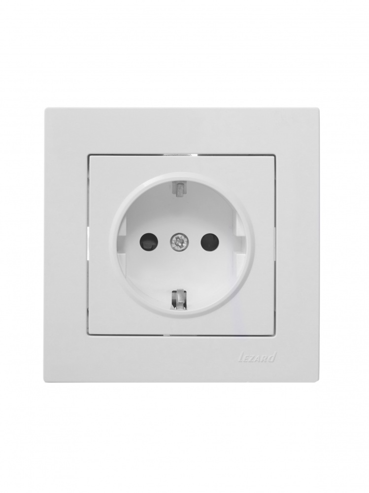 Розетка 1 із заземленням Lezard Vesna IP20 білий 742-0288-124B