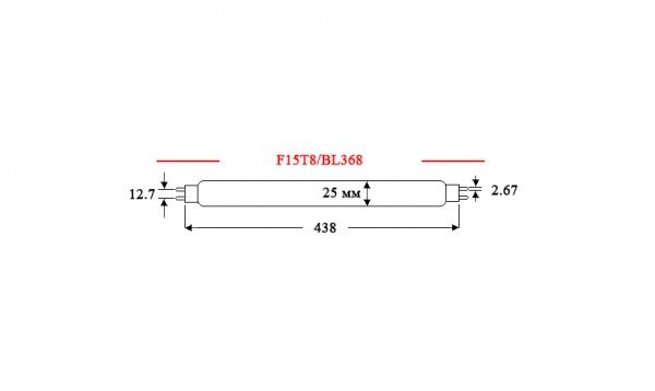 Уничтожитель насекомых ультрафиолетовые лампы F15T8/BL (к GA2-30) 15 Вт G13 