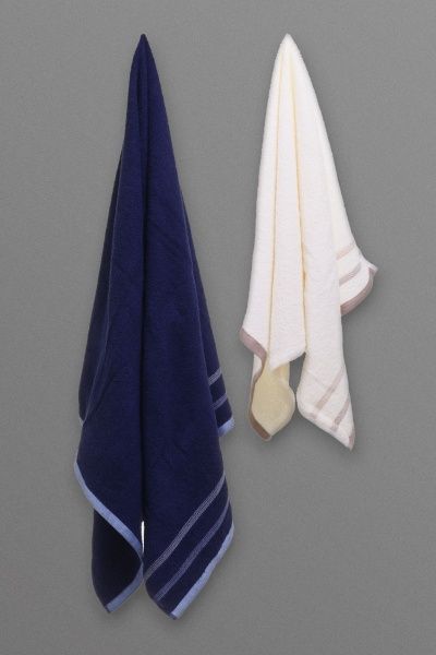 Набір рушників Modern 2 шт. айворі/ темно-синій 