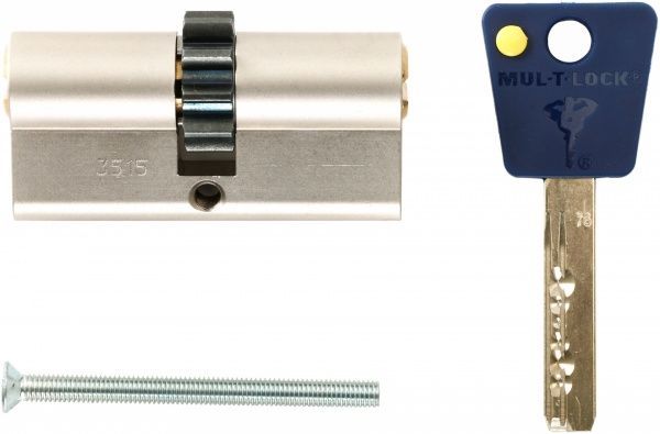 Цилиндр Mul-T-Lock 7х7 33x38 ключ-ключ 71 мм никель