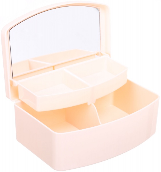 Органайзер для косметики із дзеркалом NR 17610004 бежевий 