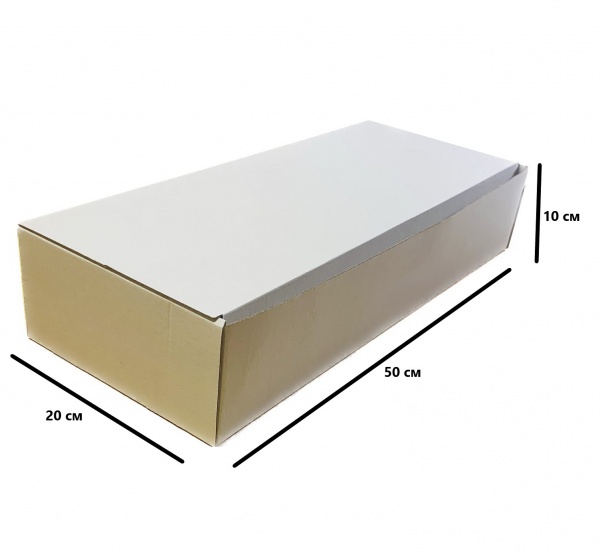 Гофроящик самосборный Т22 белый 500x200x100 мм