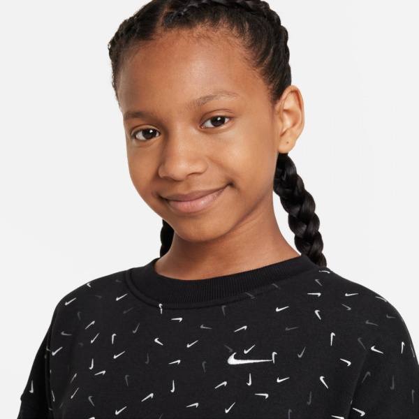 Свитшот Nike G NSW CLUB FLC OVRSZD CRW LOGO FD2943-010 черный