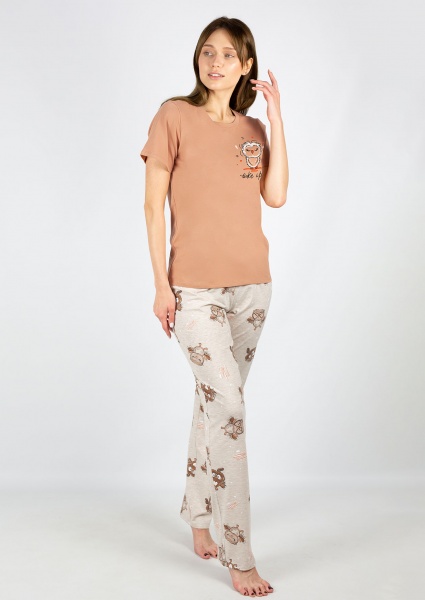 Пижама женская Roksana Sleepy Owl №1294/16115 р. 48 капучино