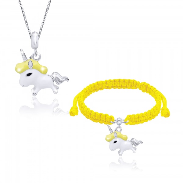 Браслет плетений UMa&UMi Єдиноріг жовтий