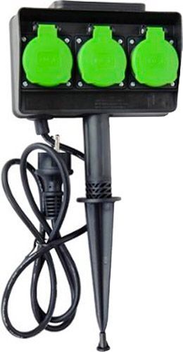 Удлинитель Electraline силовой 3 гн. черный 10 м 01665