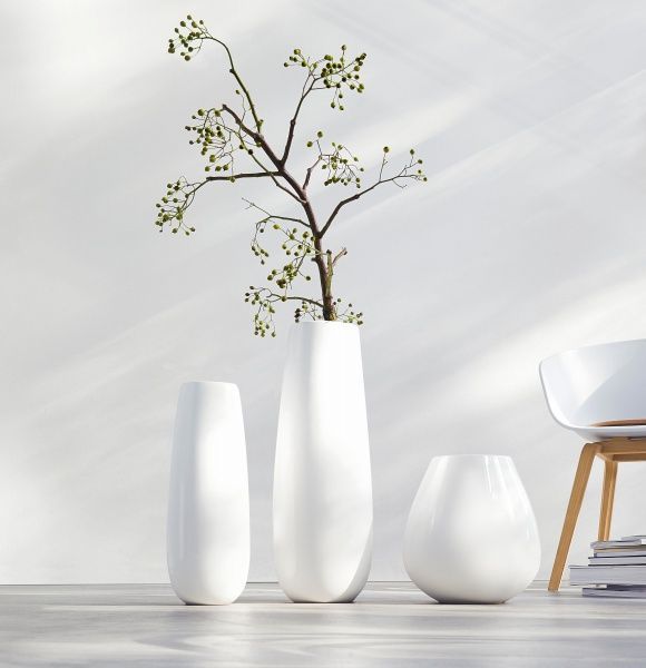 Ваза керамическая белая Ease XL 45x18 см ASA