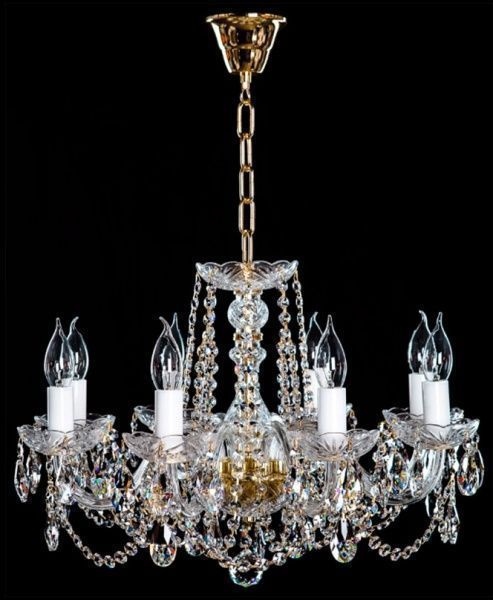 Люстра подвесная Crystal Life 8x40 Вт E14 золото A1019LM-8GO 