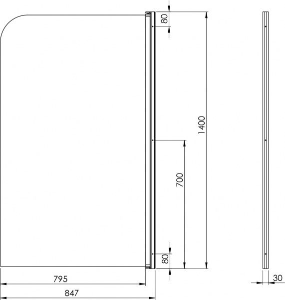 Шторка для ванны Alex Baitler АВ181080С1 80х140 (1)