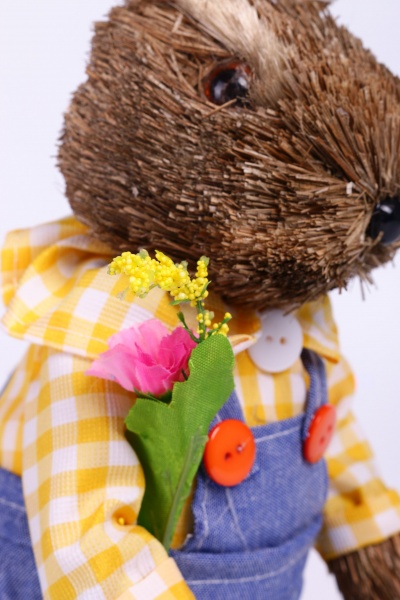 Декорація великодня Кролик довговухий з квіткою 15х37 см в асортименті (G6260019/22)